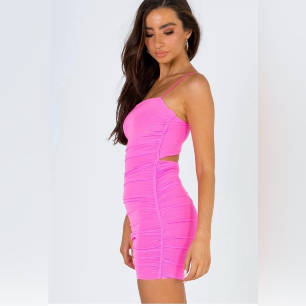 Princess Polly Vibrant Pink Ruched Dress
